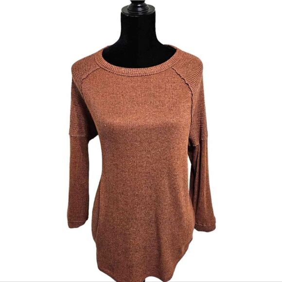 Brown Lightweight Knit Sweater - Picture 1 of 8